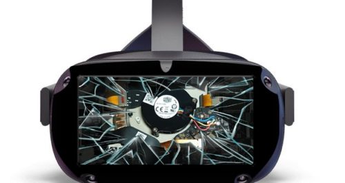 Black Glass Broken Window skin that fits the Oculus Quest