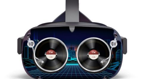 Retro Records skin that fits the Oculus Quest